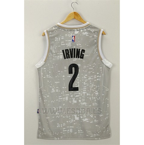 Camiseta Luces De La Ciudad Cleveland Cavaliers Kyrie Irving #2 Gris